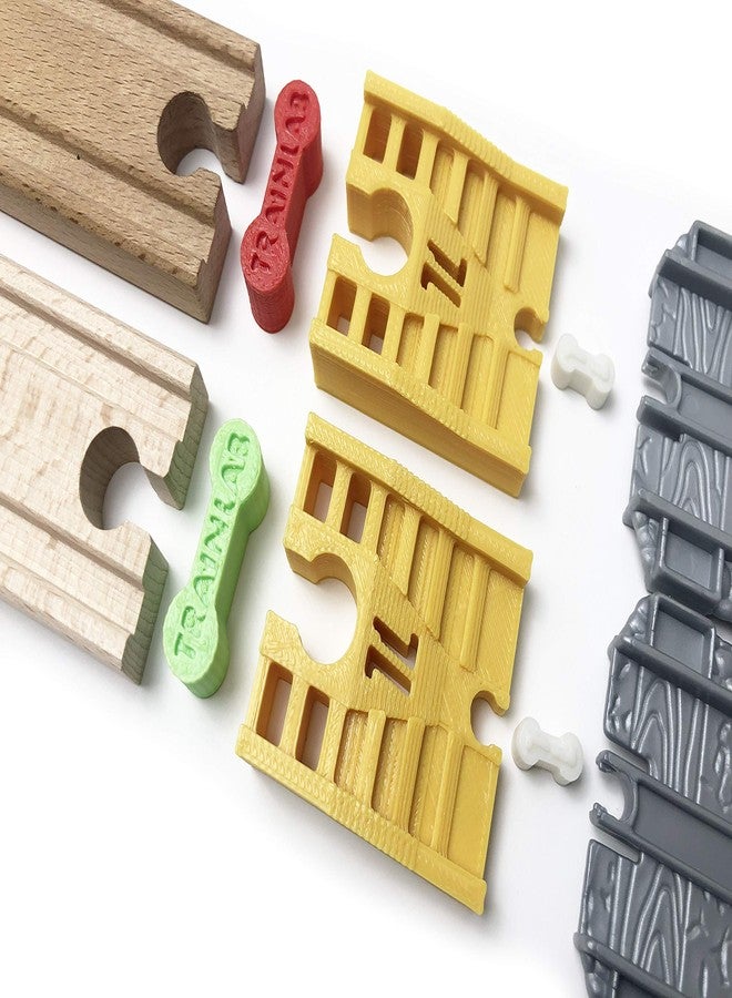TrainLab Adapters Compatible with Thomas Take-n-Play to Wooden Railway Train Track Adapters with Dog Bones (Gold) - Image 3